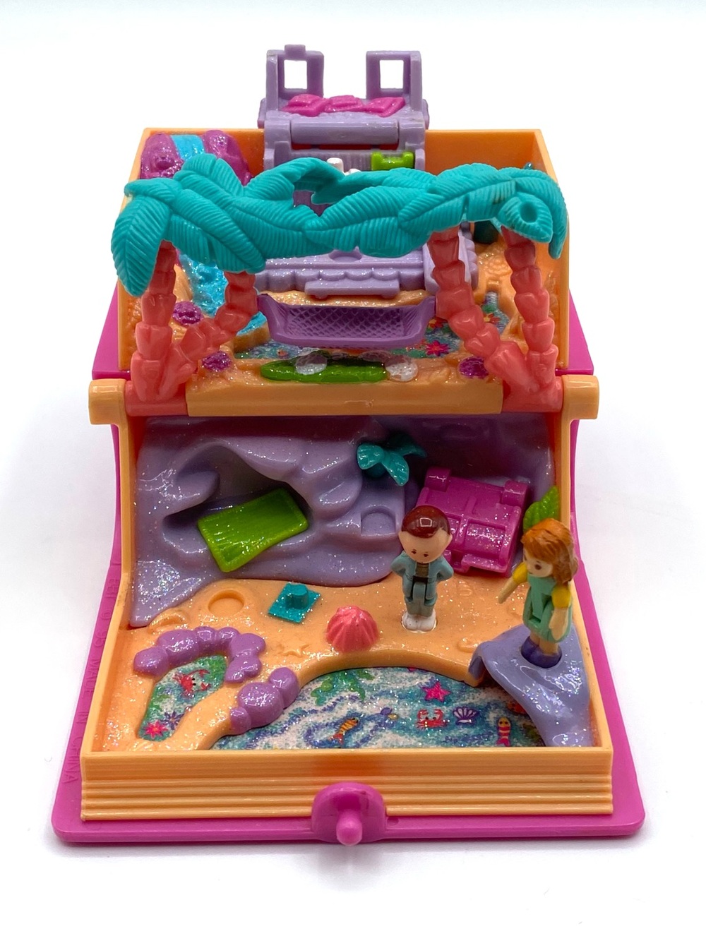 Vintage Bluebird Polly Pocket Glitter Island Storybook Compact 1995